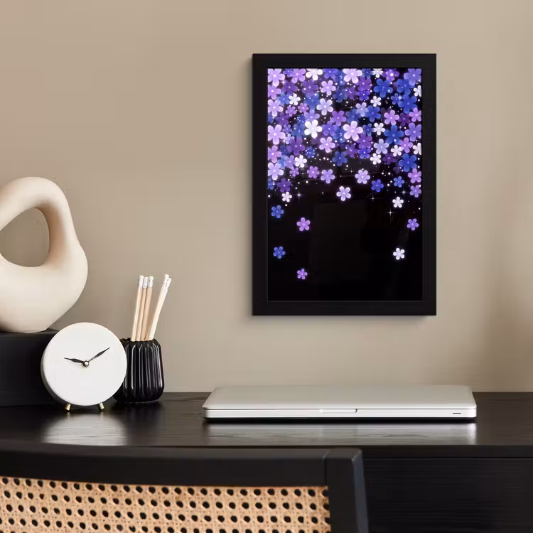 Poster met lijst - Bloemen - Paars - Modern — 3