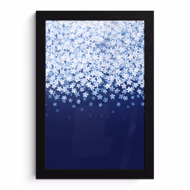 Poster met lijst - Bloemen - Vallend - Decoratief — 1
