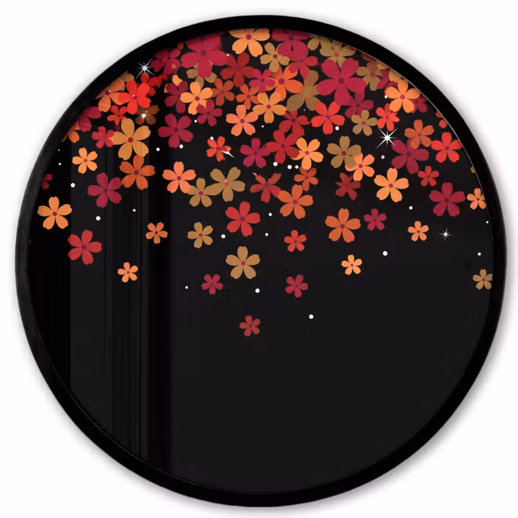 Ronde fotolijst - Bloemen - Abstract - Oranje — 1