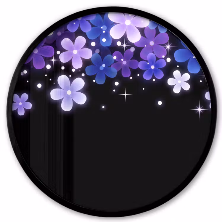 Ronde fotolijst - Bloemen - Paars - Modern — 1