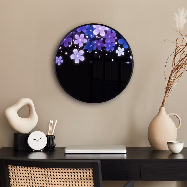 Ronde fotolijst - Bloemen - Paars - Modern — 3
