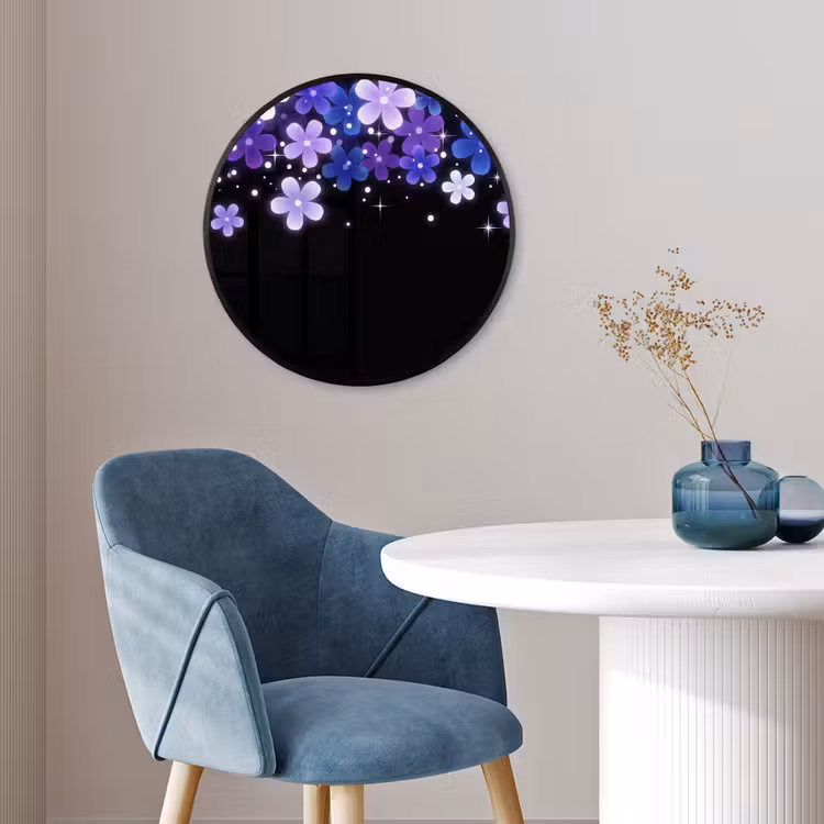 Ronde fotolijst - Bloemen - Paars - Modern — 4