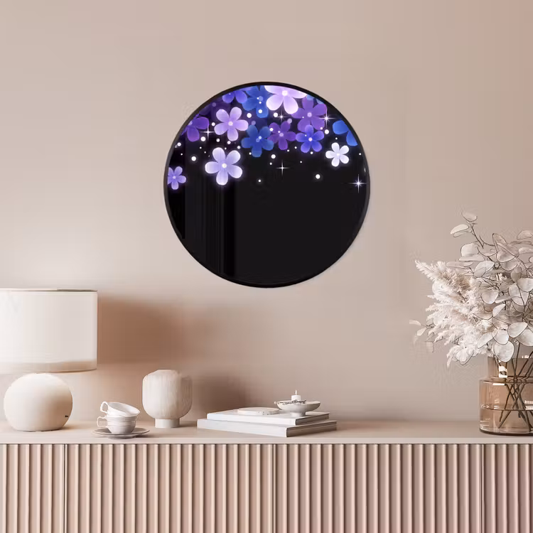 Ronde fotolijst - Bloemen - Paars - Modern — 5
