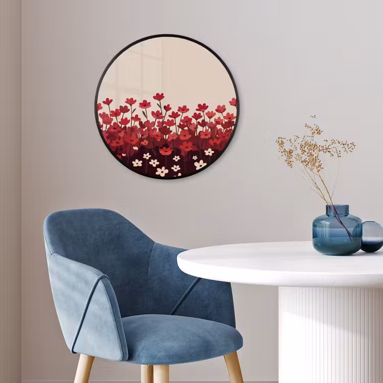 Ronde fotolijst - Bloemen - Rood - Natuur — 4