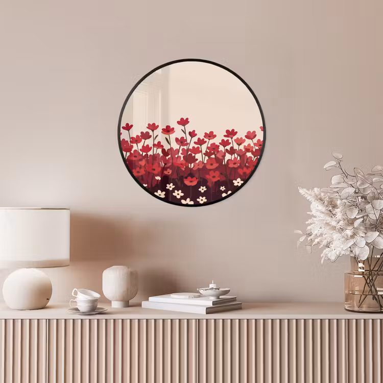 Ronde fotolijst - Bloemen - Rood - Natuur — 5