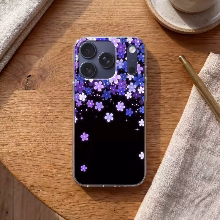 Telefoonhoesje - Bloemen - Paars - Modern — 2