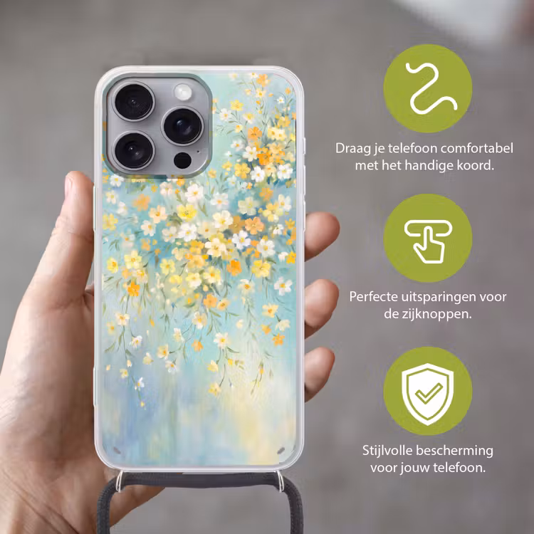Telefoonhoesje met koord - Bloemen - Zacht - Lente — 4