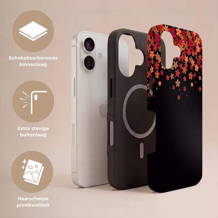 Telefoonhoesje Toughcase - Bloemen - Abstract - Oranje — 3