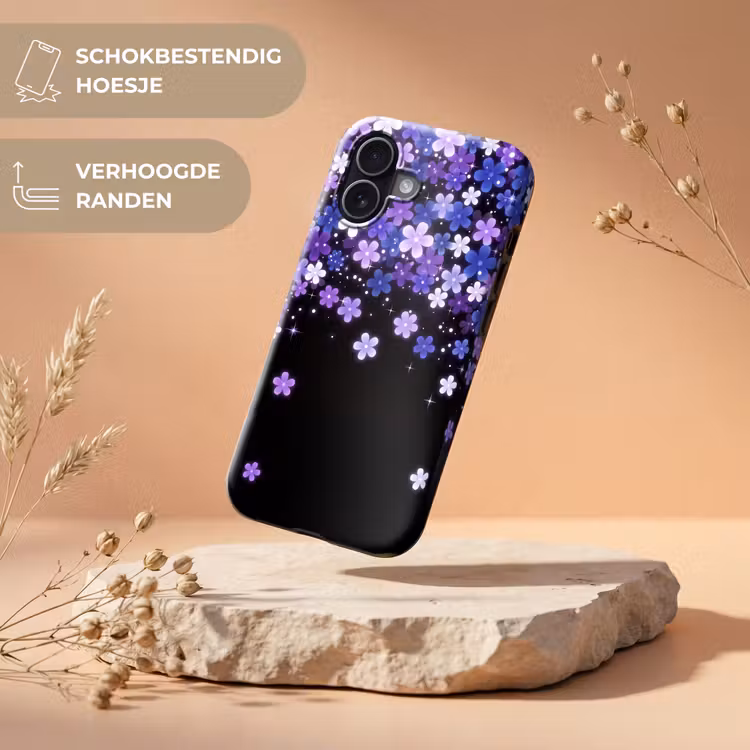 Telefoonhoesje Toughcase - Bloemen - Paars - Modern — 5