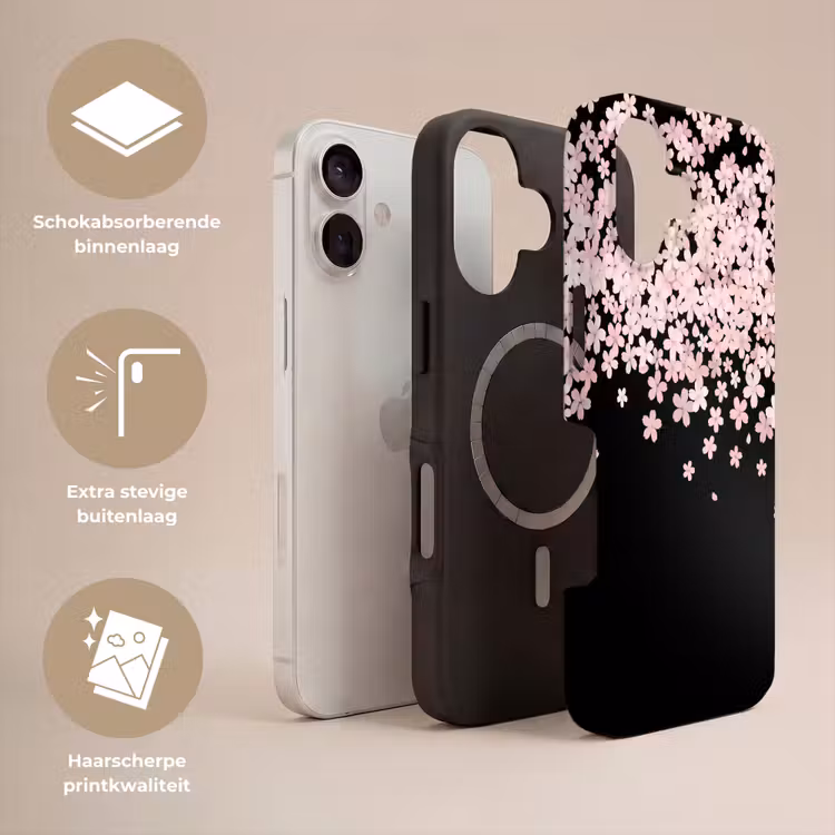 Telefoonhoesje Toughcase - Roze bloemen - Natuur — 3