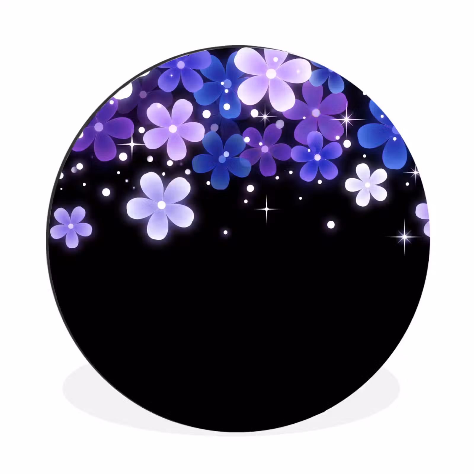 Muurcirkel aluminium - Bloemen - Paars - Modern — 1