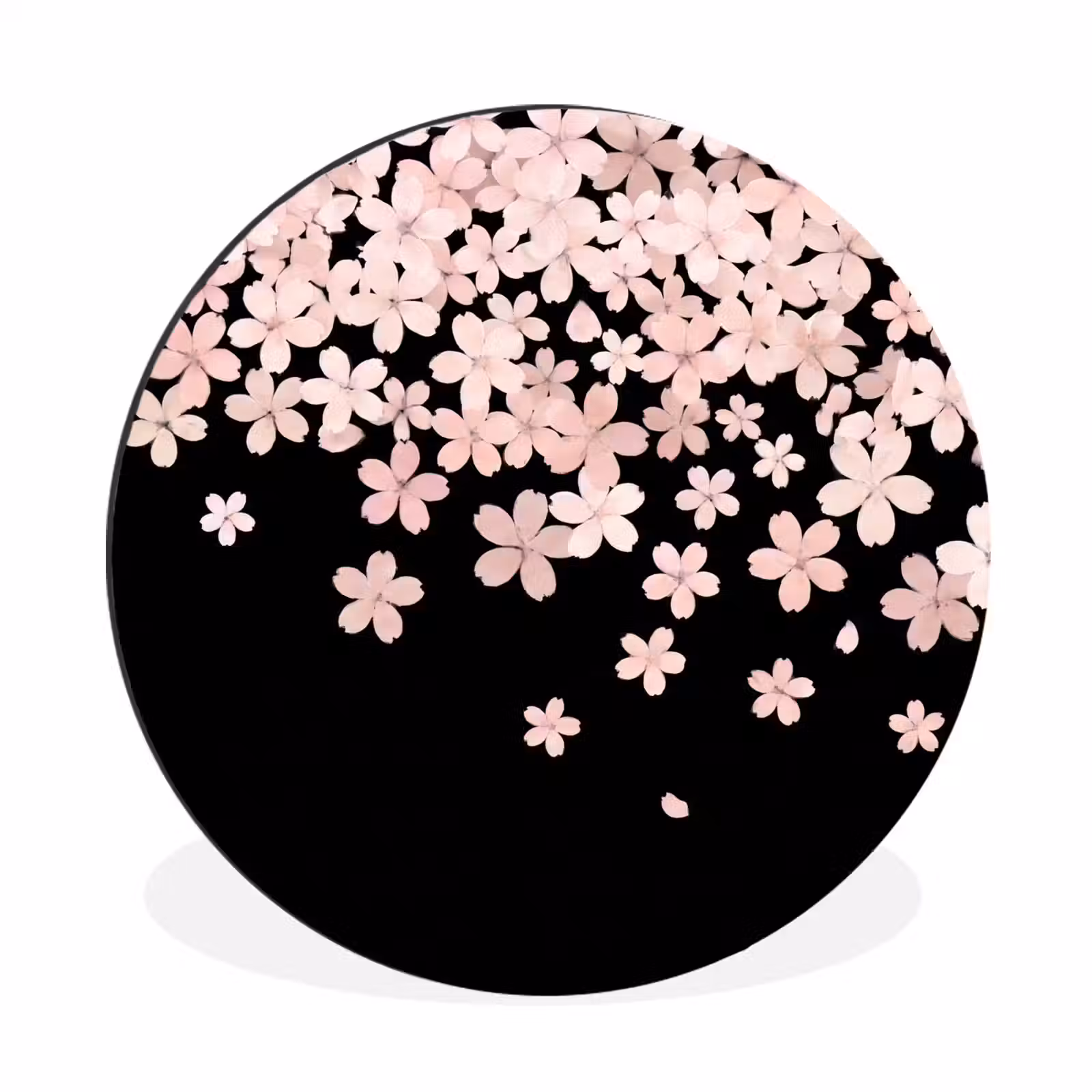 Muurcirkel aluminium - Roze bloemen - Natuur — 1