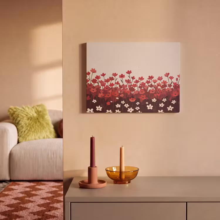 Akoestisch schilderij - Bloemen - Rood - Natuur — 2