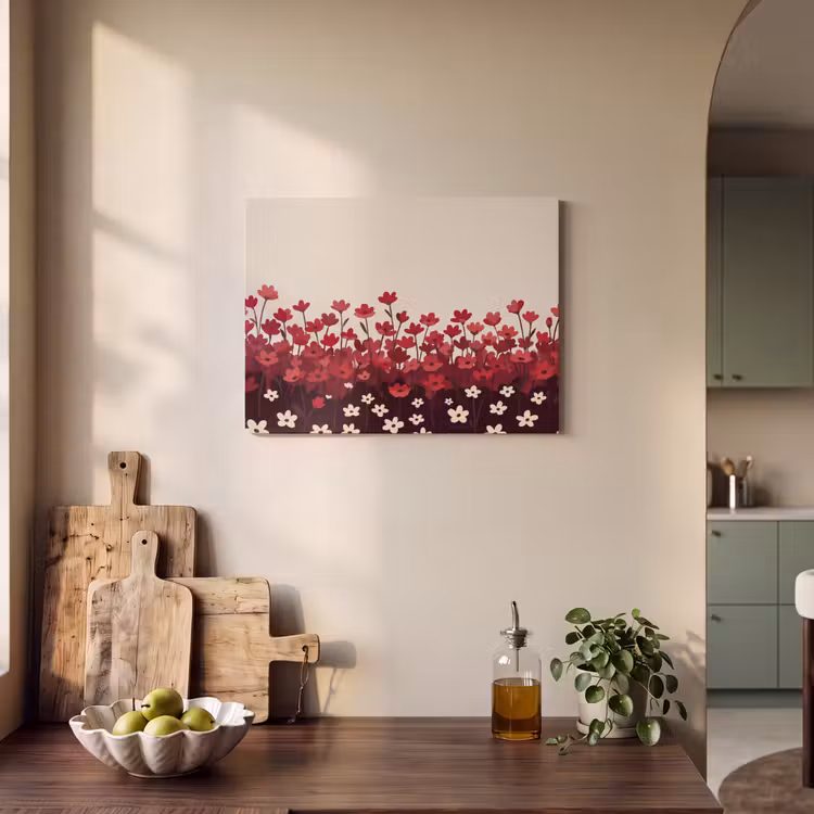 Akoestisch schilderij - Bloemen - Rood - Natuur — 3
