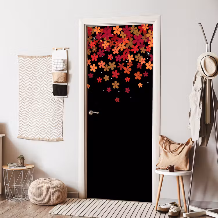 Deursticker - Bloemen - Abstract - Oranje — 8