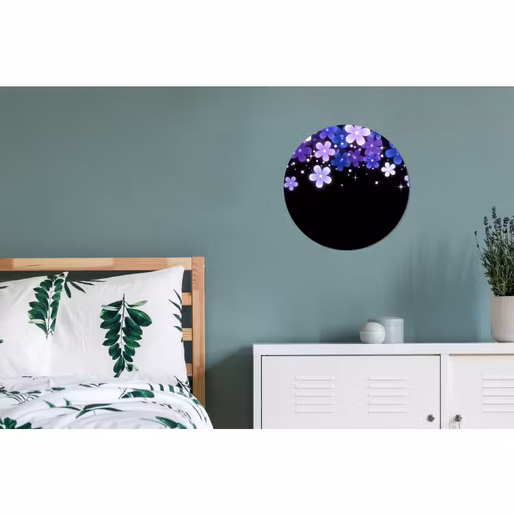 Muurcirkel aluminium - Bloemen - Paars - Modern — 4