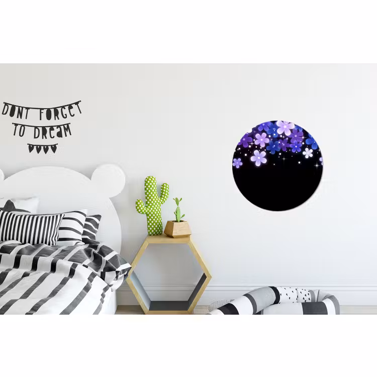 Muurcirkel aluminium - Bloemen - Paars - Modern — 5