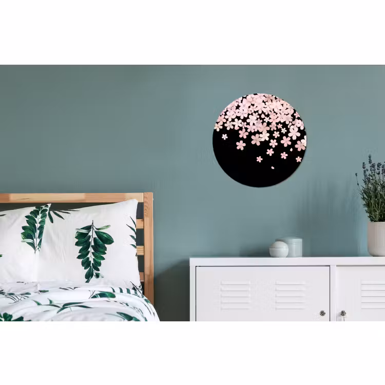 Muurcirkel aluminium - Roze bloemen - Natuur — 4
