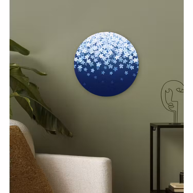 Muurcirkel glas - Bloemen - Vallend - Decoratief — 3