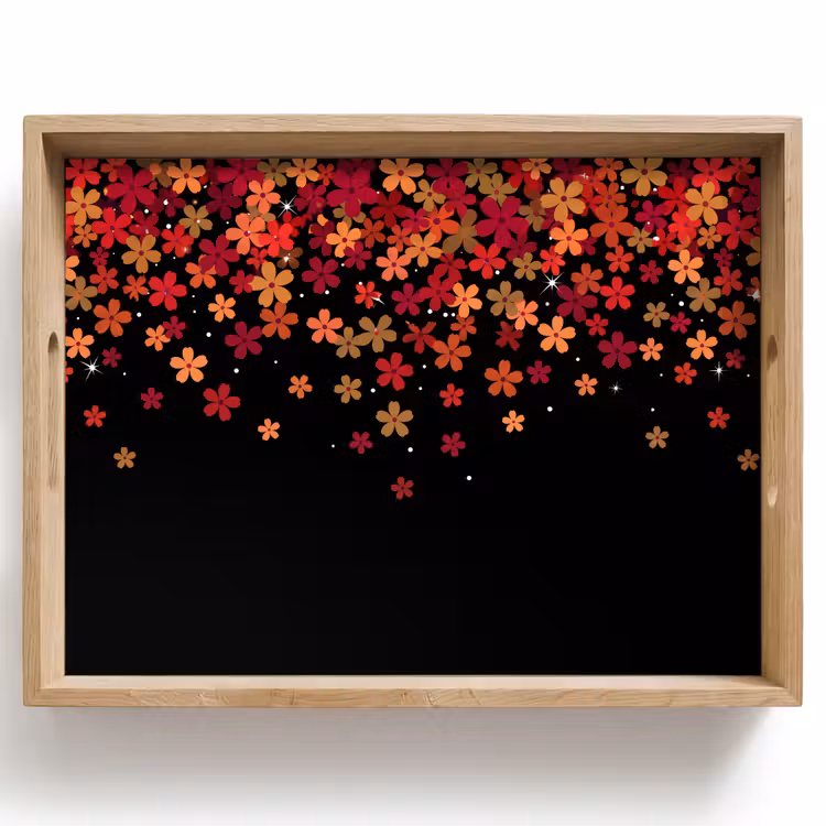 Dienblad - Bloemen - Abstract - Oranje — 1