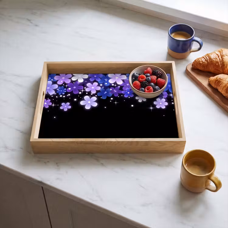 Dienblad - Bloemen - Paars - Modern — 4