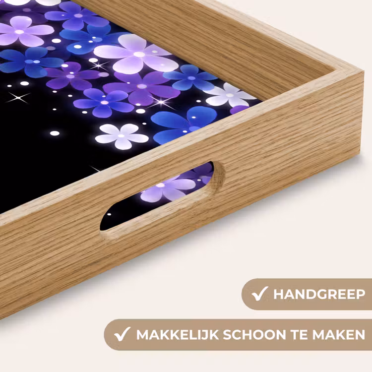 Dienblad - Bloemen - Paars - Modern — 5