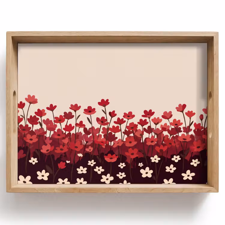 Dienblad - Bloemen - Rood - Natuur — 1