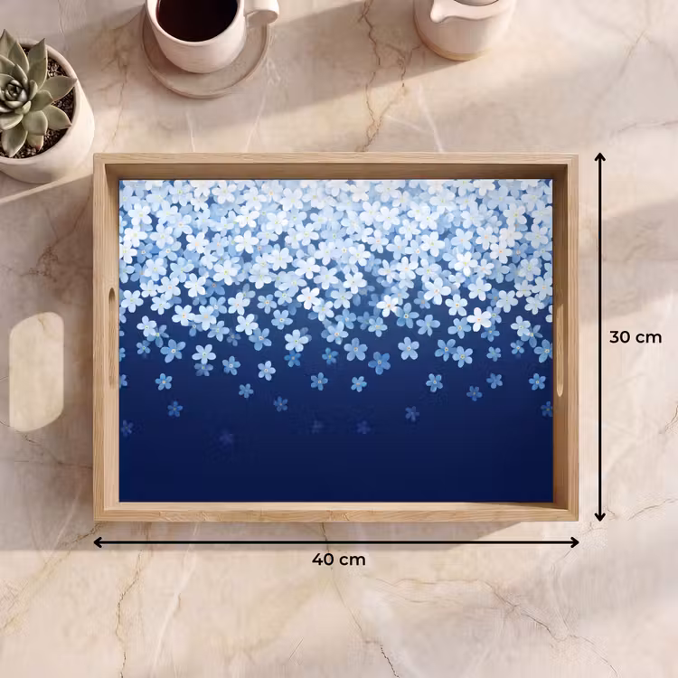 Dienblad - Bloemen - Vallend - Decoratief — 9