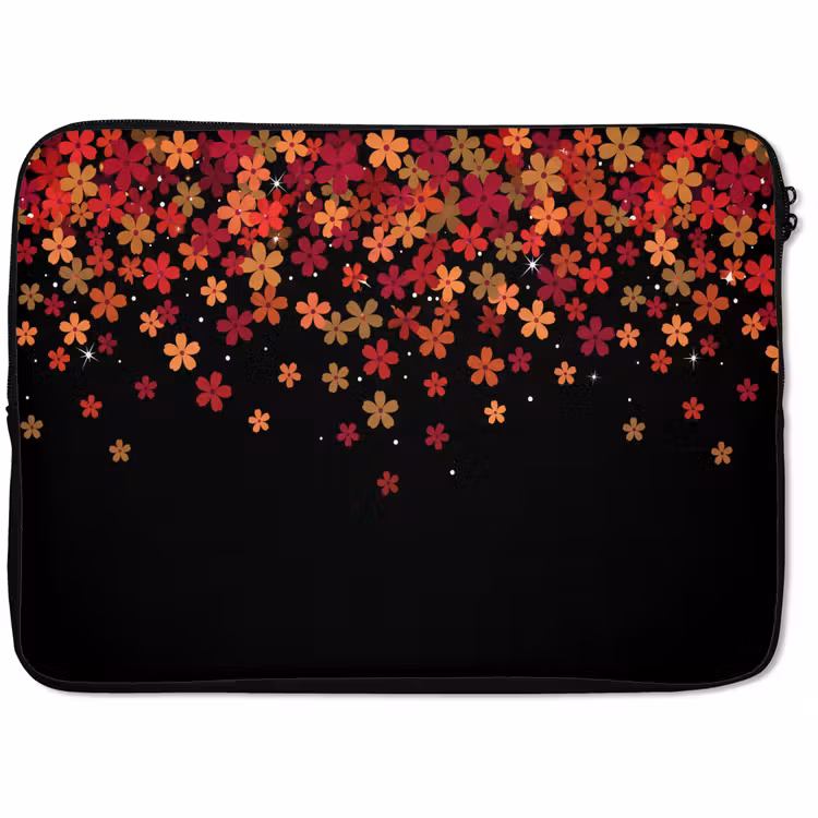 Laptophoes Bloemen - Abstract - Oranje — 1