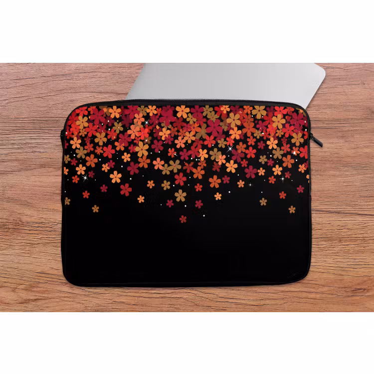 Laptophoes Bloemen - Abstract - Oranje — 2