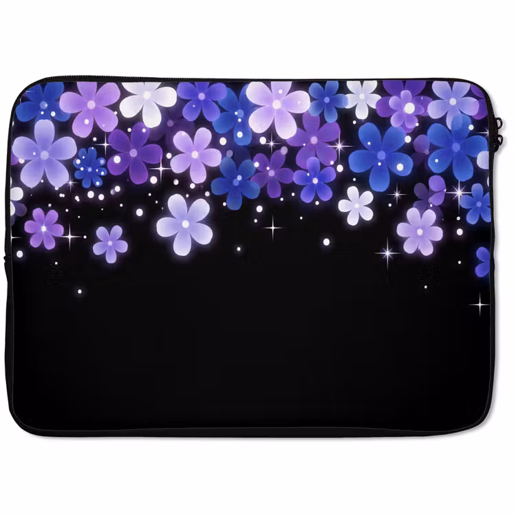 Laptophoes Bloemen - Paars - Modern — 1