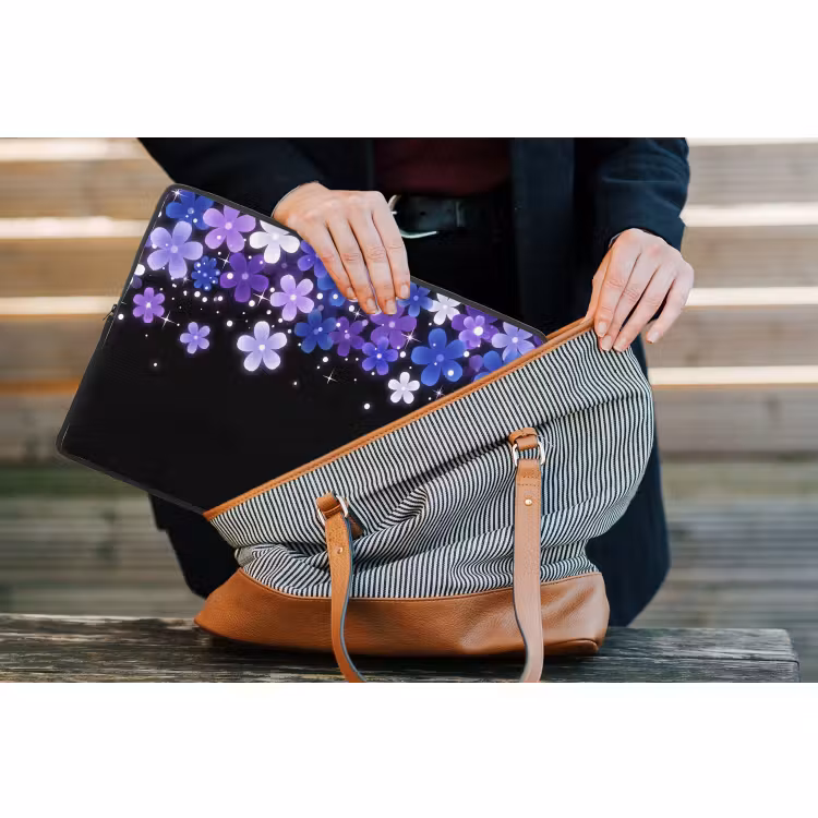 Laptophoes Bloemen - Paars - Modern — 4