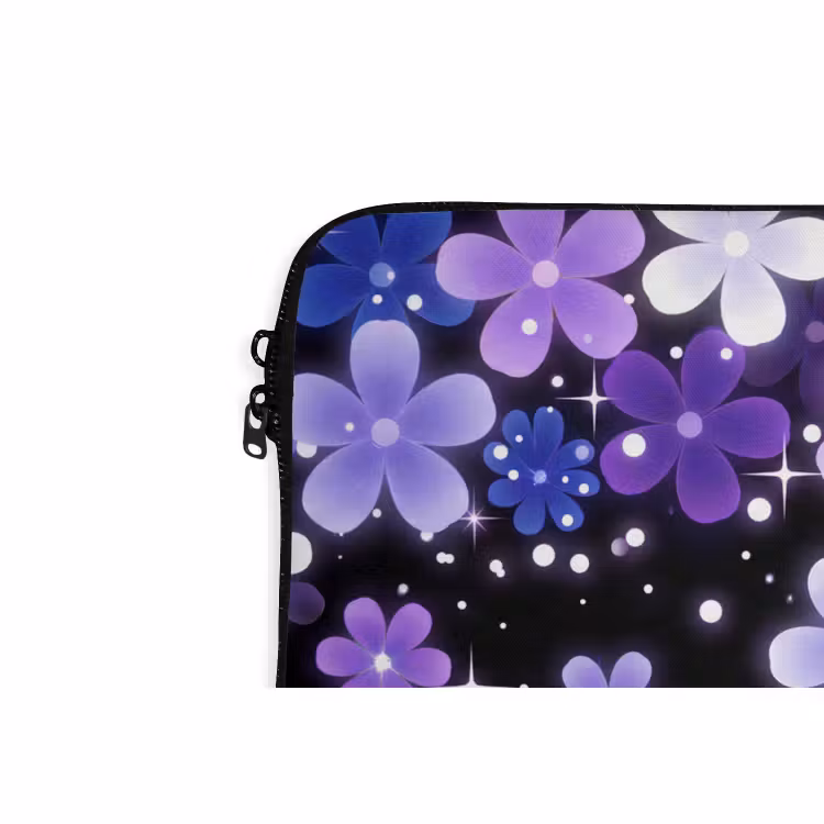 Laptophoes Bloemen - Paars - Modern — 5