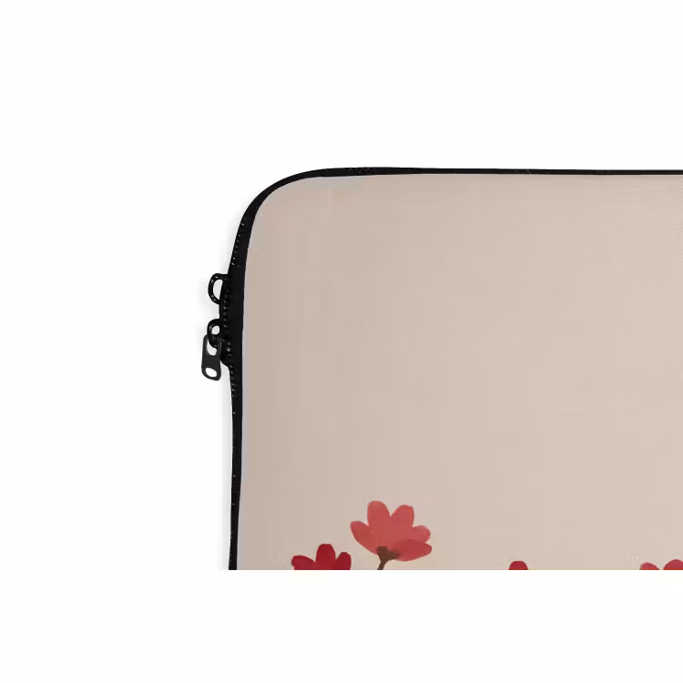 Laptophoes Bloemen - Rood - Natuur — 5