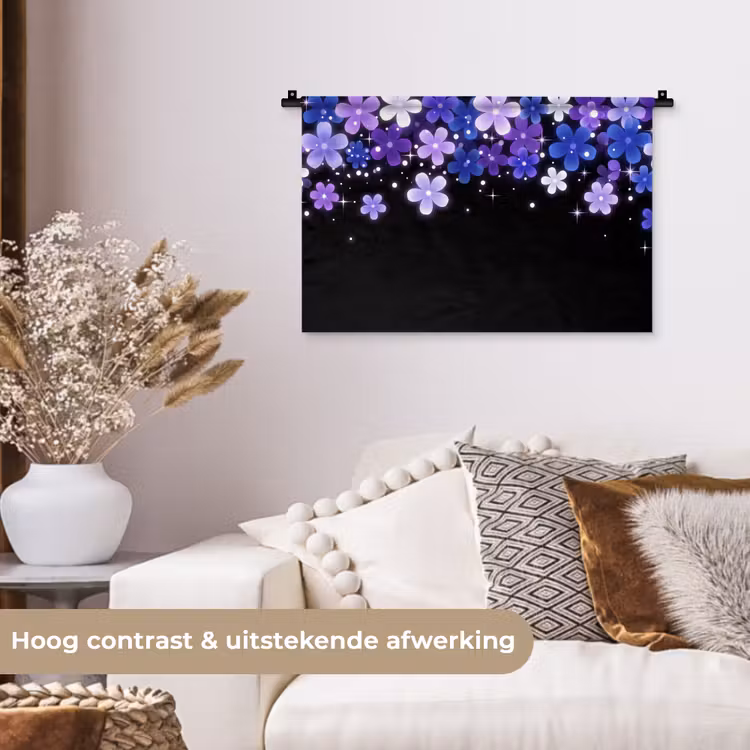 Wandkleed - Bloemen - Paars - Modern — 4