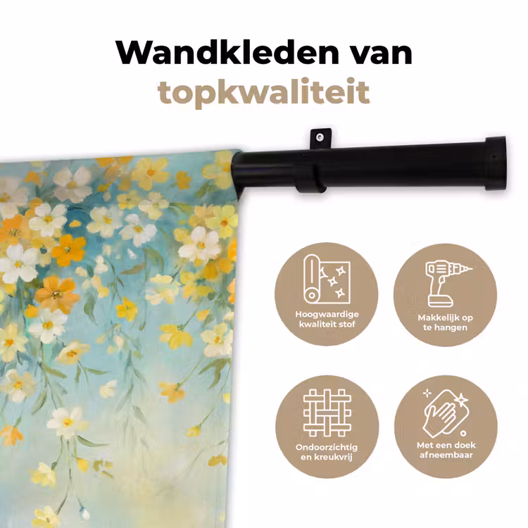 Wandkleed - Bloemen - Zacht - Lente — 3