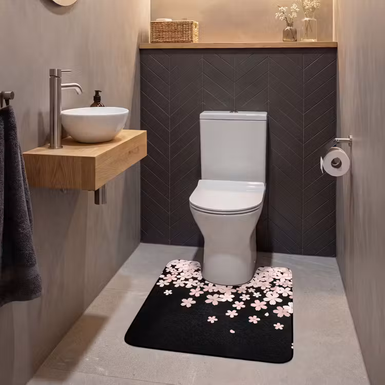 WC Mat - Roze bloemen - Natuur — 2