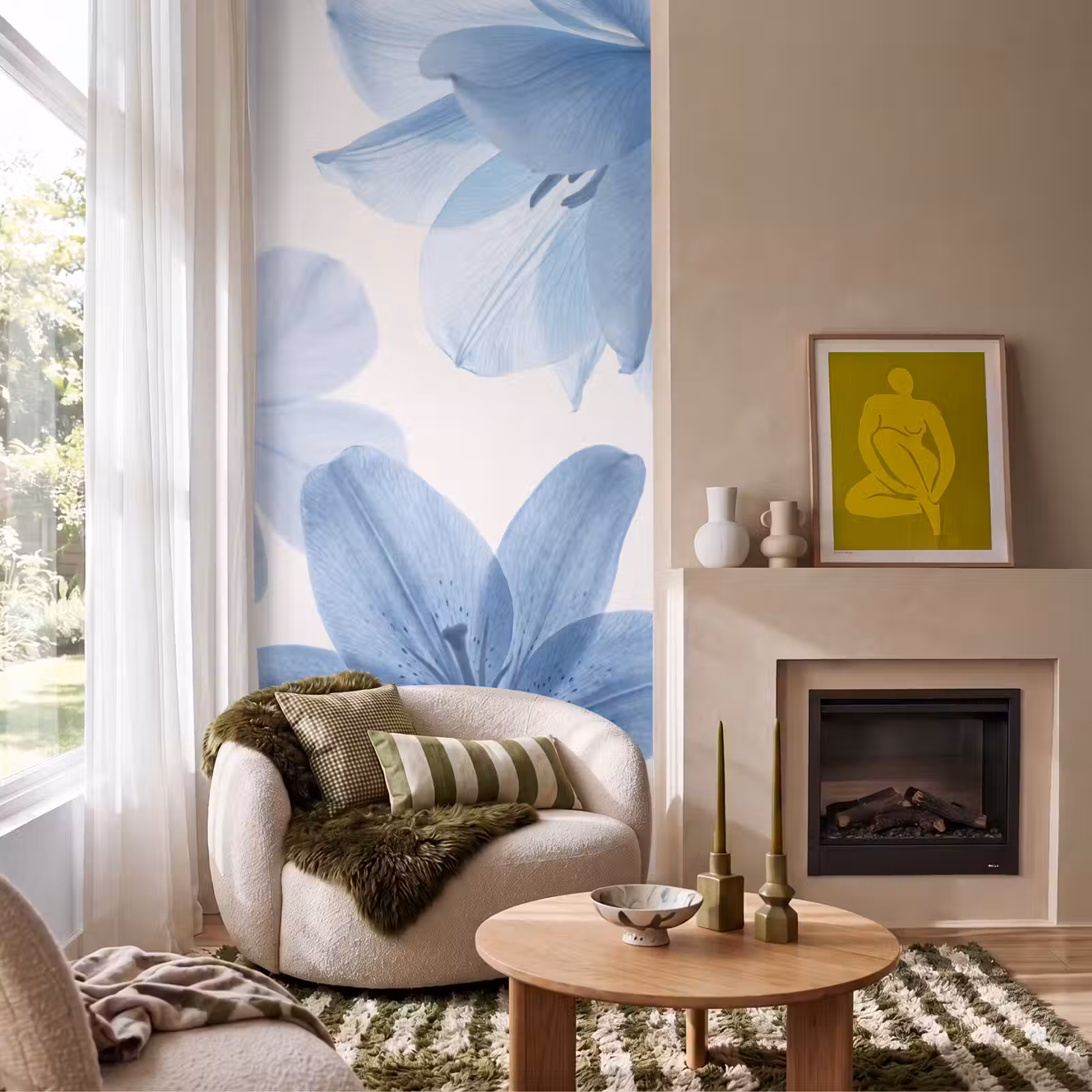 Behang - Bloemen - Transparant - Modern — 1