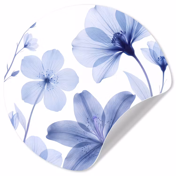 Behangcirkel - Blauwe bloemen - Natuur — 1