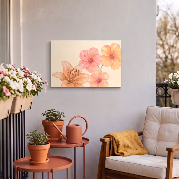 Buiten canvas - Bloemen - Aquarel - Natuur — 3