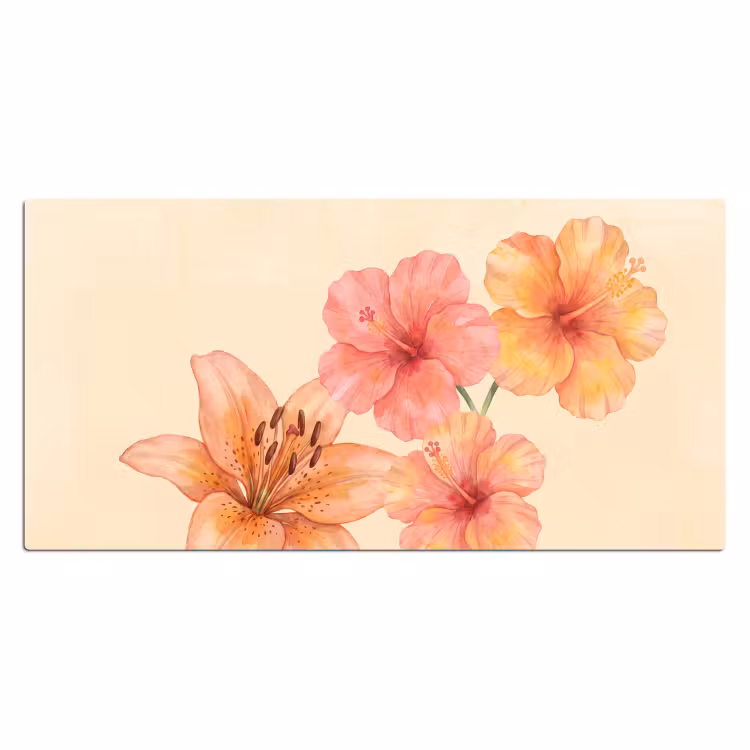Bureau onderlegger - Bloemen - Aquarel - Natuur — 2