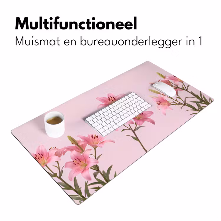 Bureau onderlegger - Bloemen - Zacht - Roze — 7