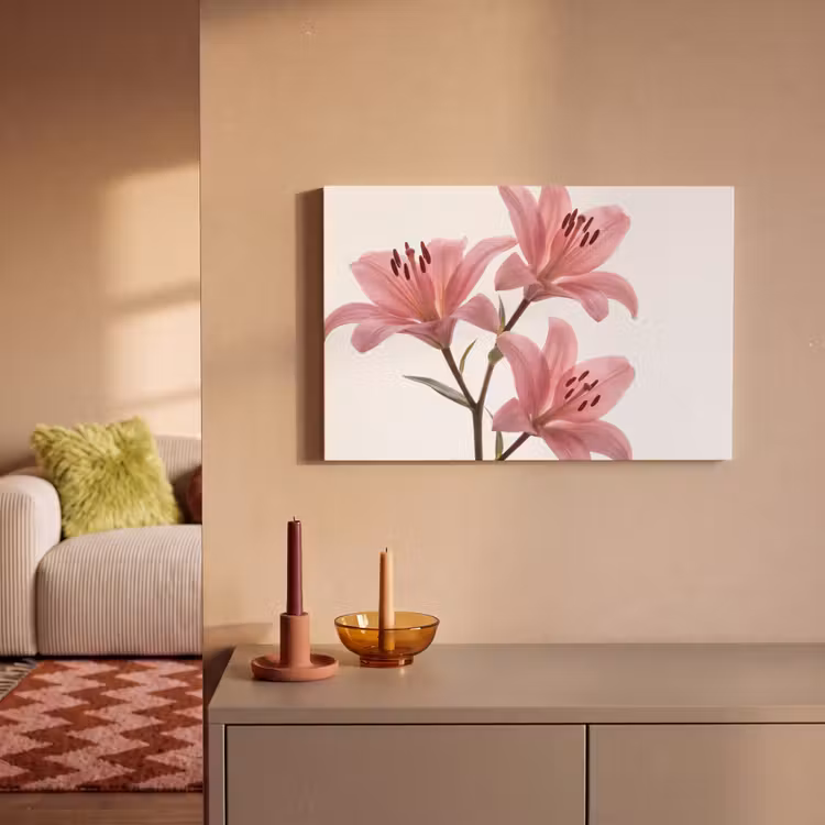 Canvas schilderij - Bloemen - Zacht - Modern — 1