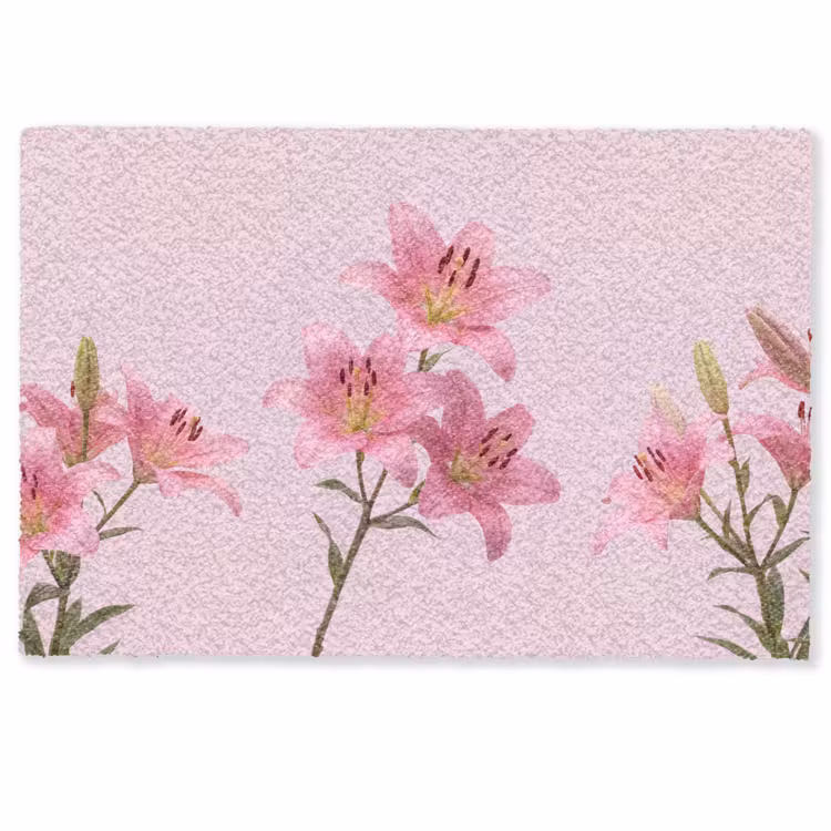 Deurmat - Bloemen - Zacht - Roze — 1