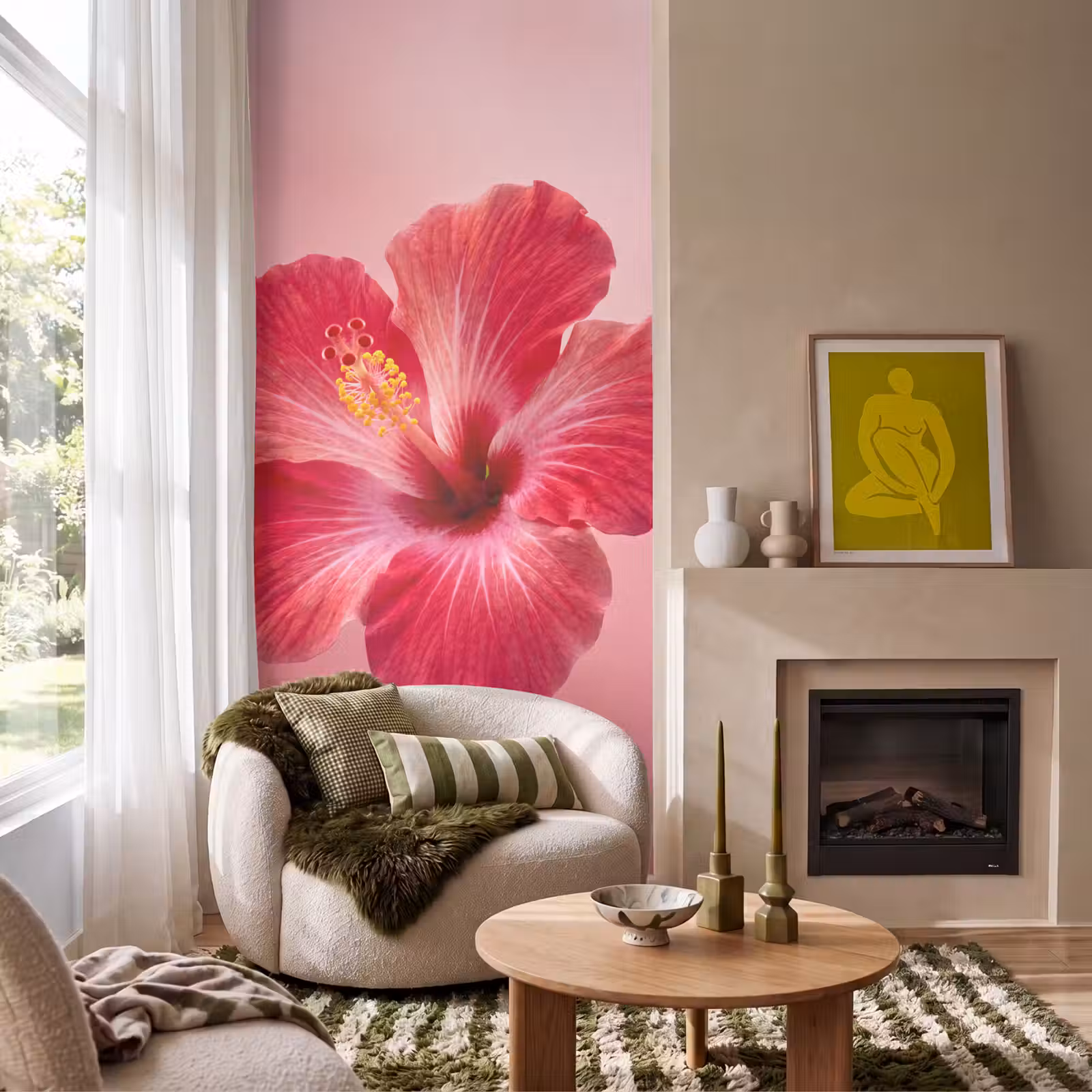 Behang - Rode bloem - Natuur — 1