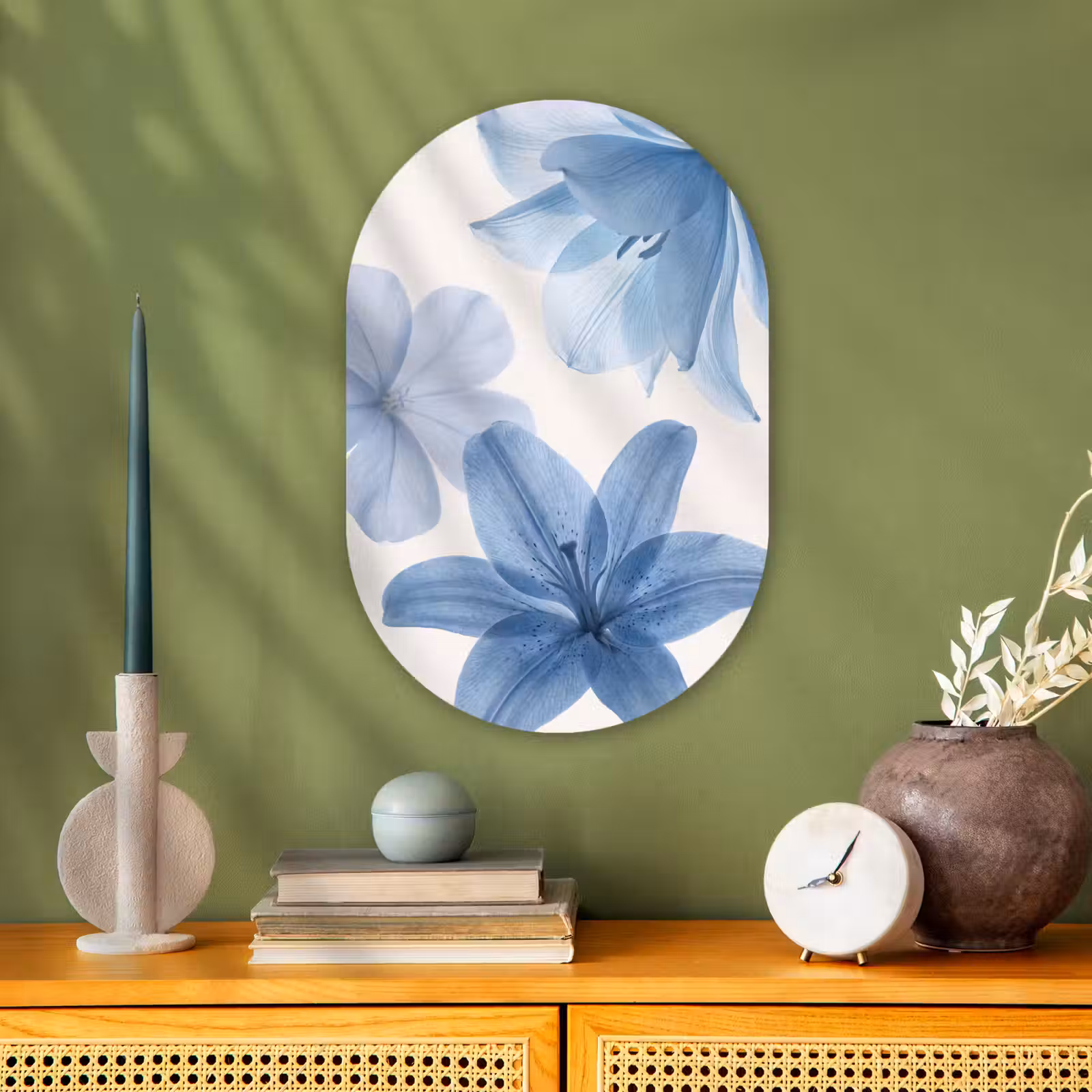 Muurovaal - Bloemen - Transparant - Modern — 1