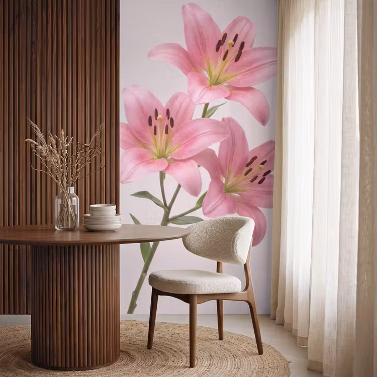 Behang - Bloemen - Zacht - Roze — 4