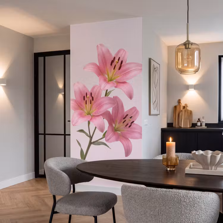 Behang - Bloemen - Zacht - Roze — 5