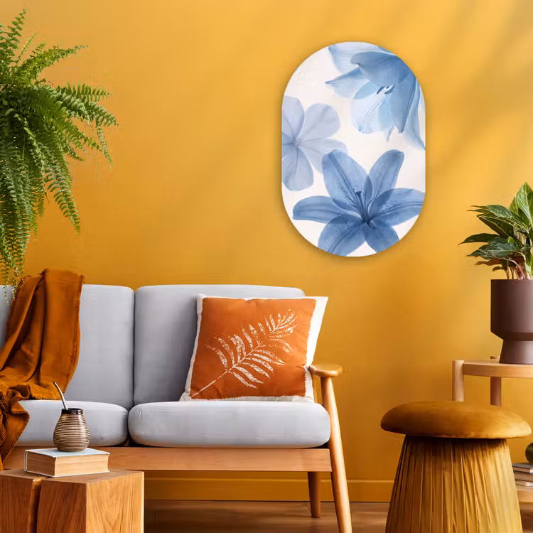 Muurovaal - Bloemen - Transparant - Modern — 2