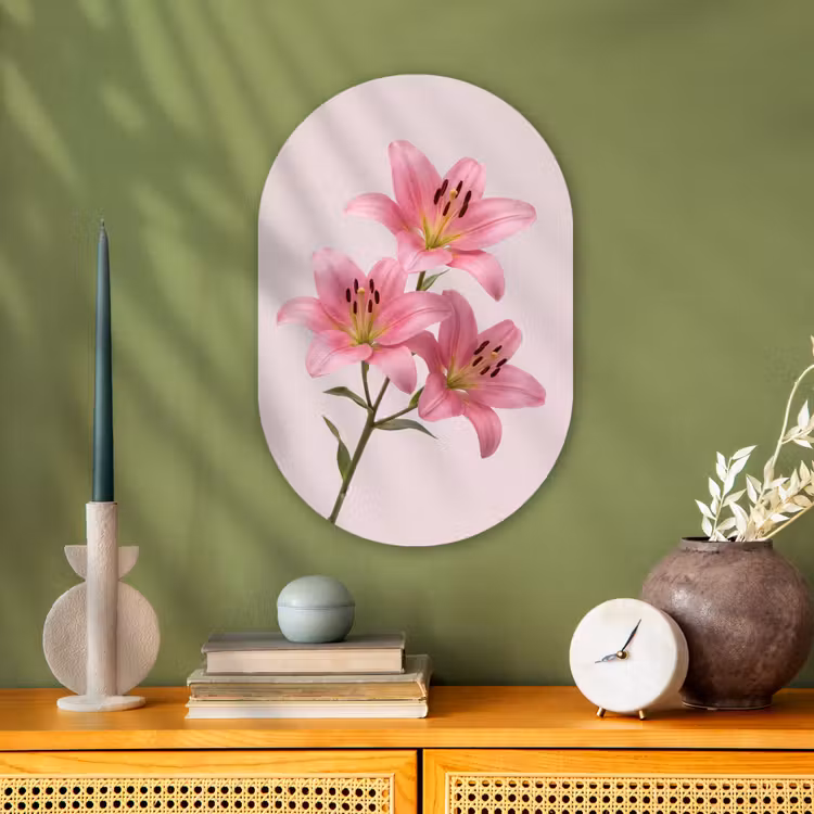 Muurovaal - Bloemen - Zacht - Roze — 2